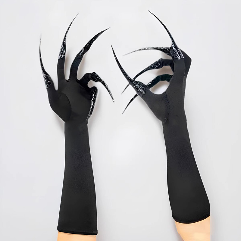 Black Dragon Claw Gloves Small Black Claws Punk Gothic Style Long Nails Halloween Vampire Witch Dragon King Ao Jun Cosplay Black Dragon Claw Gloves Small Black Claws Punk Gothic Style Long Nails Halloween Vampire Witch Dragon King Ao Jun Cosplay