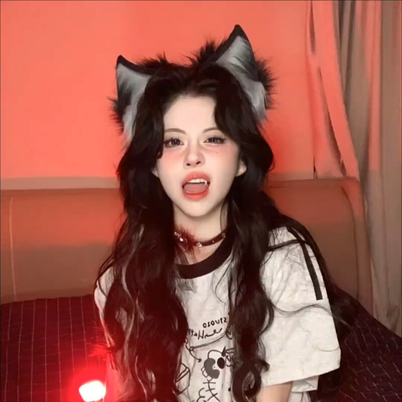 Movable Animal Ear Headband, Electric Simulated Cat Ears and Tail, Rechargeable Plush Hair Accessory, Cosplay Costume Prop