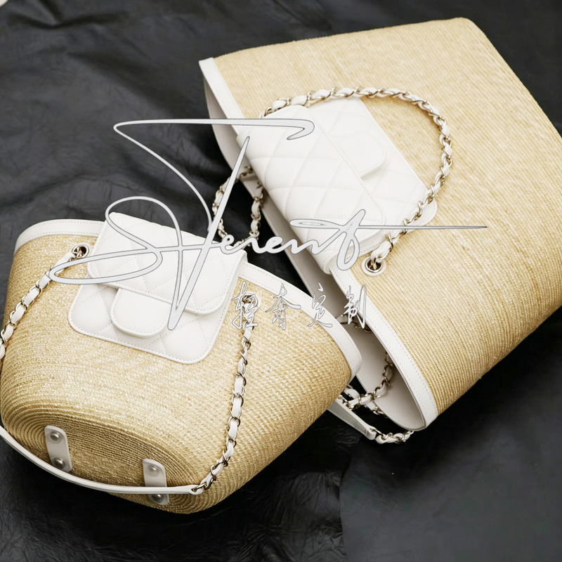 Export Quality! 26C Resort-Style Imported Raffia Handmade Rattan Woven Basket Tote Bag