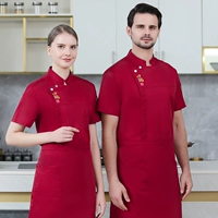 WB-красный топ с короткими рукавами + фартук (сверху ткань, снизу сетка)