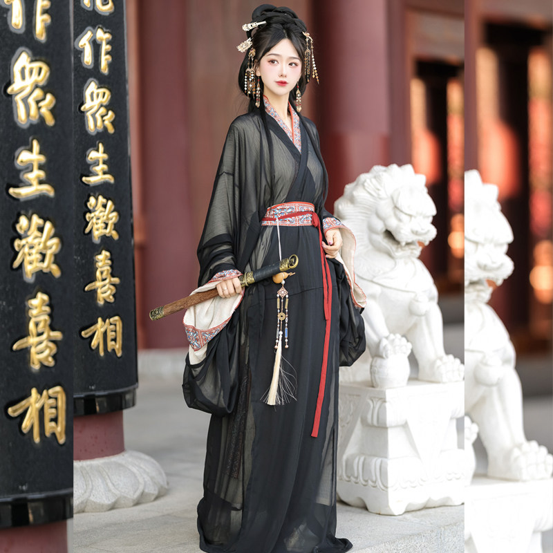 复古之美，穿越时空的经典款！新款梦域战国袍马山楚墓复原汉服直裾袍 -汉服连衣裙-淘宝好物网