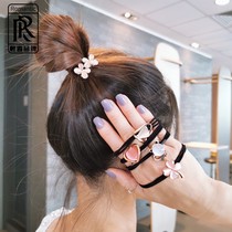 Exquisite imitation crystal cats eye stone hair rope high-end sense of hair rubber band Korean womens summer net red hair circle head rope hair accessories