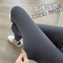 Small eight-point shark pants womens outer leggings autumn and winter plus velvet high waist belly tightening butt lift yoga Barbie pants winter