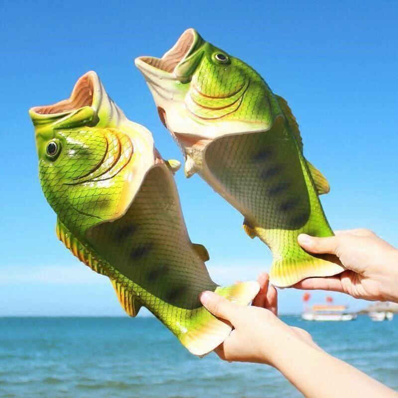 Fish Slippers Korean Style Fashionable Outdoor Wear Summer Women's Flip-Flops Creative Quirky Couple Clownfish Parent-Child Shoes Men's