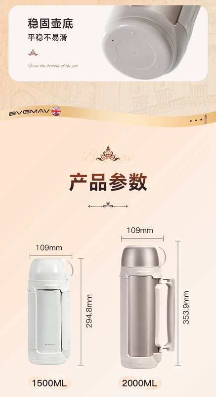 bình đựng nước nóng Bowima Nhiệt Ấm Siêu Tốc Dung Tích Lớn Xe Ngoài Trời Di Động Du Lịch Ấm Siêu Tốc Inox 316 Nhiệt Ấm Siêu Tốc Giữ Nhiệt Cốc bình đựng nước lock&lock bình nhựa đựng nước