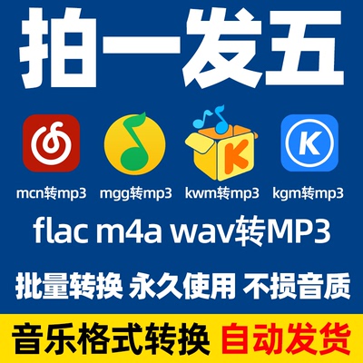 音乐音频格式转换器ncm kgm flac mgg m4a kwm ogg mp4转mp3
