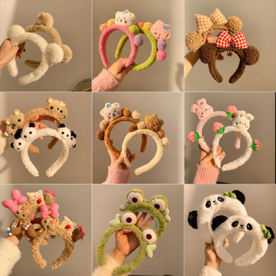 tktk新款卡通2025秋冬搞怪毛绒发箍洗脸发卡发带头饰高颅顶头箍女