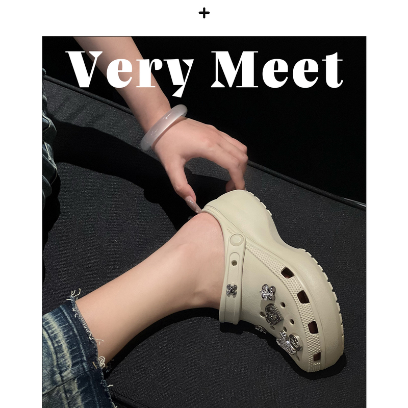 Thick-Soled Height-Increasing 4Cm~Verymeet Cloud Clogs for Women, 2026 Summer New Style Beach Closed-Toe Sandals