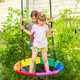 Outdoor Swing Hammock with a Diameter of 100cm, Indoor Round Hanging Tree Hammock, Anti-Tip Oxford Cloth Children's Swing Chair