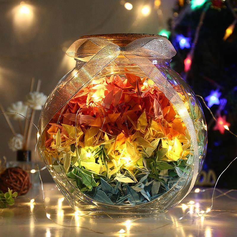 Thousands of paper cranes Folded Paper Glass Bottles Jars Bottling bottles one thousand stars Mega Wish Bottle Creativity Transparent Stack-Taobao