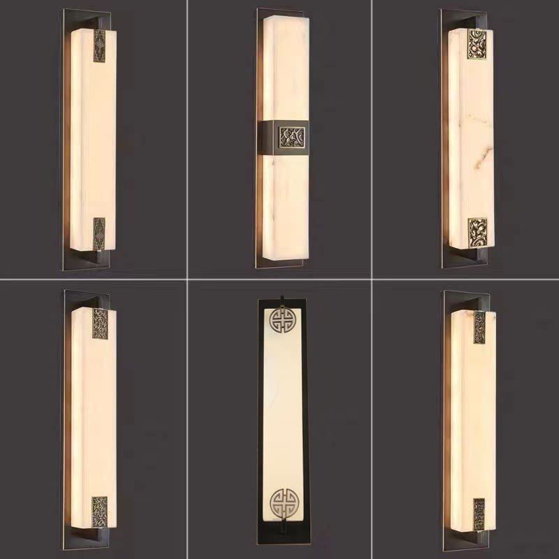 New Chinese all-bronze cloud stone wall lamp strip stairs living room TV background wall lamp net red outdoor waterproof wall lamp-Taobao