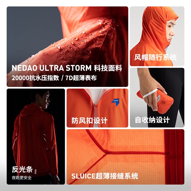 NEDAO Inner Road Ultra-Light 101 Waterproof Jacket 2.0 Ultra-Light-Light-Lightable Breathable Running Marathon
