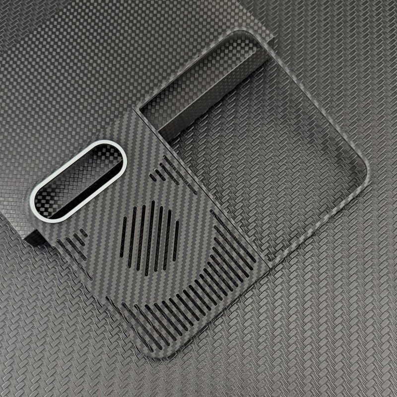 Suitable for Apple iPhone Duo Kevlar Aramid Fiber Phone Case, New Ultra-Thin Full-Cover Foldable Center Axis Protection Magnetic Digital Accessory Carbon Fiber Anti-Drop Personalized Protective Case