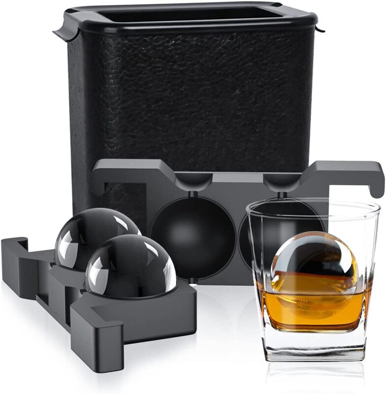 Silicone High-Transparency Bubble-Free Ice Ball Commercial Ice Tray for Making Large Ice Cubes for Bar Whiskey
