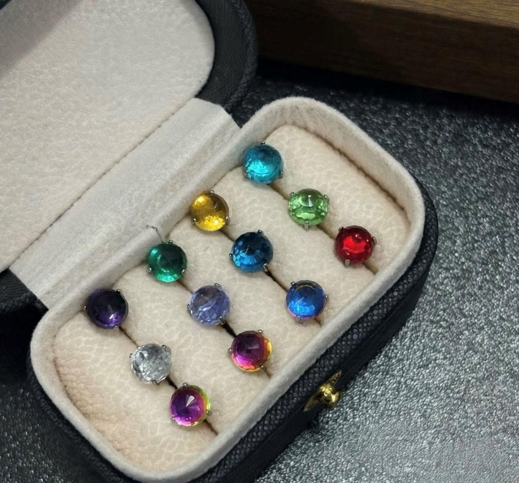 F136 Titanium Alloy Ear Studs Tongue Studs Super Shiny Disco Ball Light Bulb Lip Studs G23 Titanium Piercing Jewelry Wholesale detail image 7