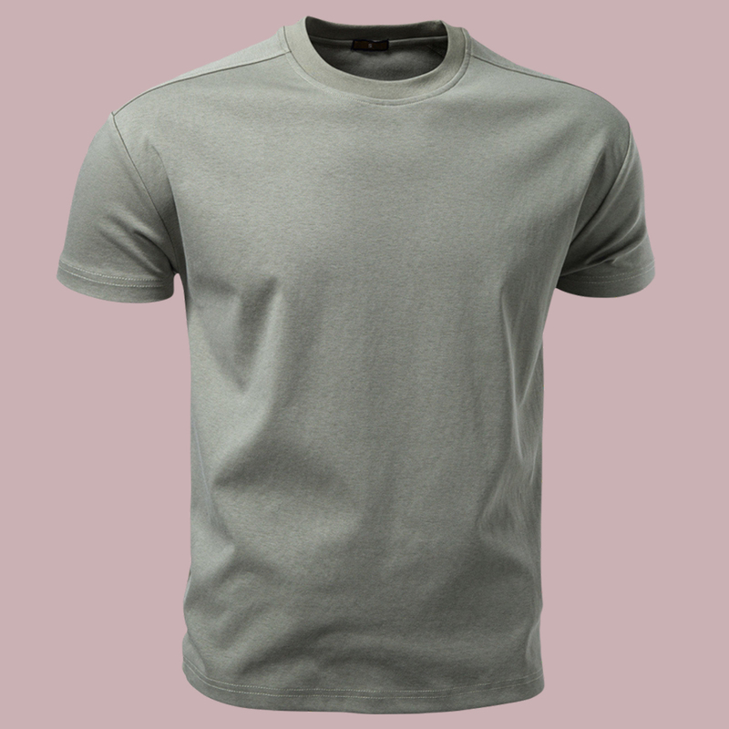 Summer American Retro Heavyweight Crew Neck Short-Sleeve T-Shirt for Men, Sports Fitness Running Wear, Cuffed Sleeves, Muscle Men's Top