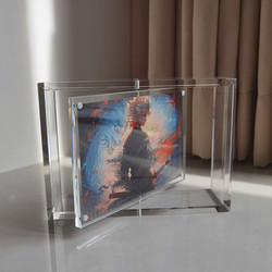 Acrylic Photo Frame Display Stand, Three-Dimensional Rotating High-End Picture Frame 6inch 7inch 8inch Calligraphy and Painting A4 Graduation Photo Frame