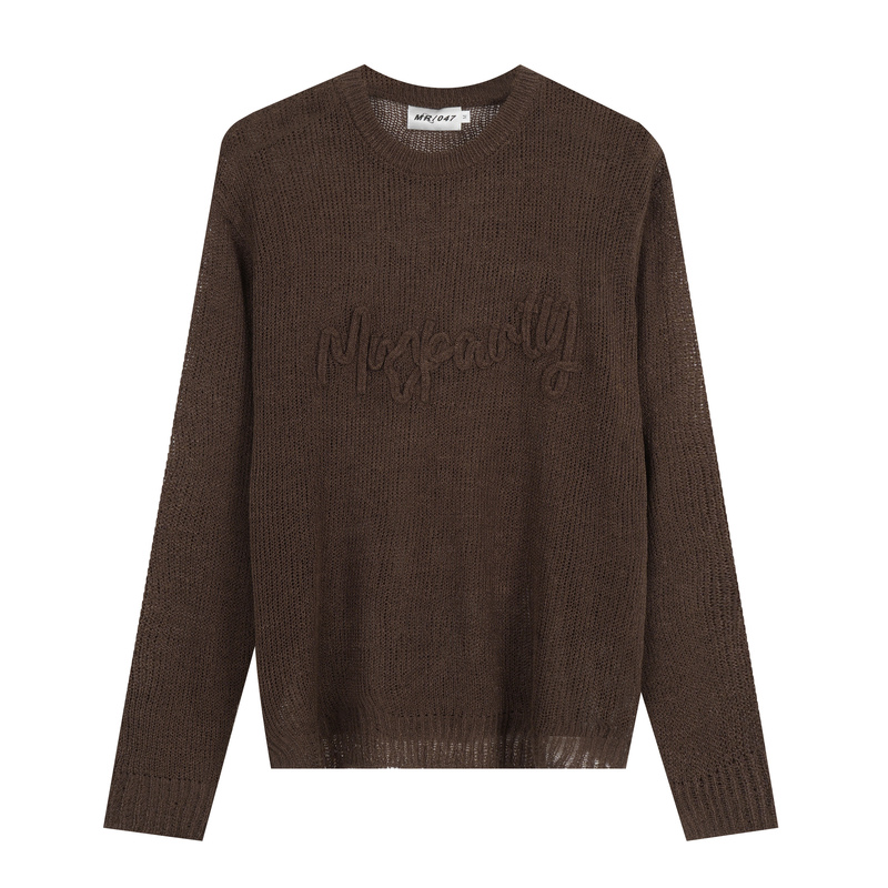 Blb Online Store American Retro Lettered Breathable Pullover Round Neck Sweater Men's Casual Versatile Knitwear Top Blb Online Store American Retro Lettered Breathable Pullover Round Neck Sweater Men's Casual Versatile Knitwear Top