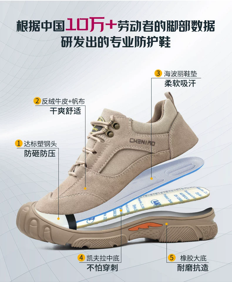 Men's labor protection shoes, anti-smash, puncture-proof, lightweight, insulated, old safety belt, steel plate, steel toe safety, welder's winter work