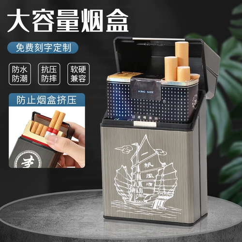 Мужской креативный портсигар, портативный металлический пластиковый защитный чехол, 20 шт, алюминиевый сплав