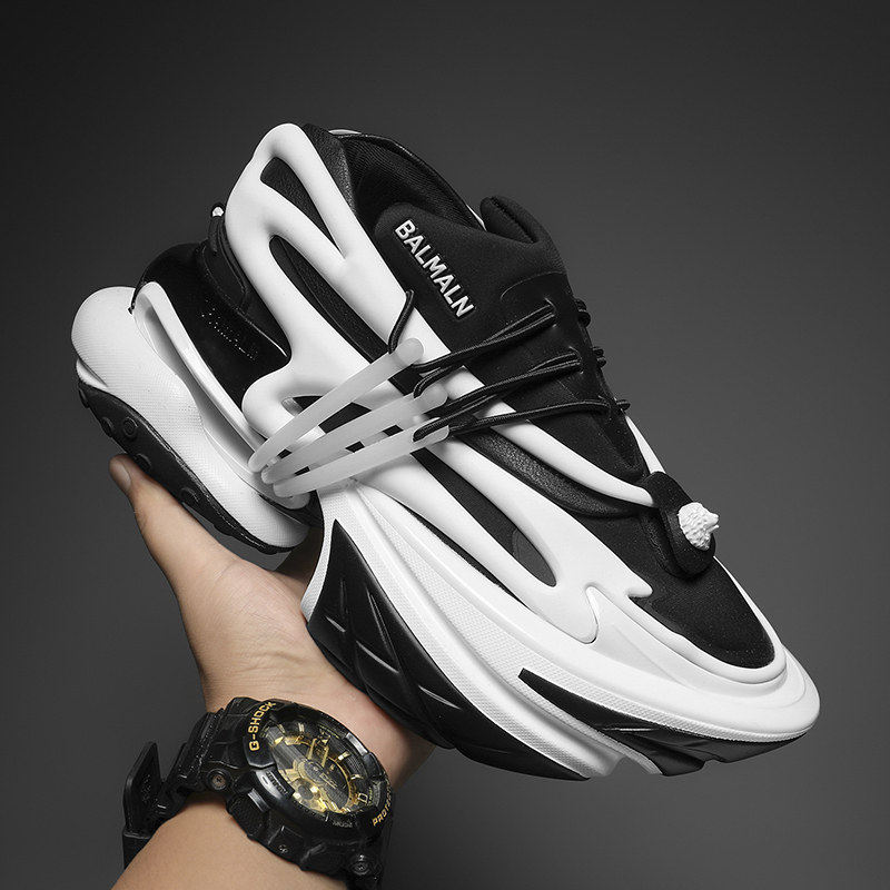 Official Balmain Spring and Autumn 2023 Spaceship Shoes Heightened Torre Shoes Women's Bullet Lace-up Sneakers Women's Shoes