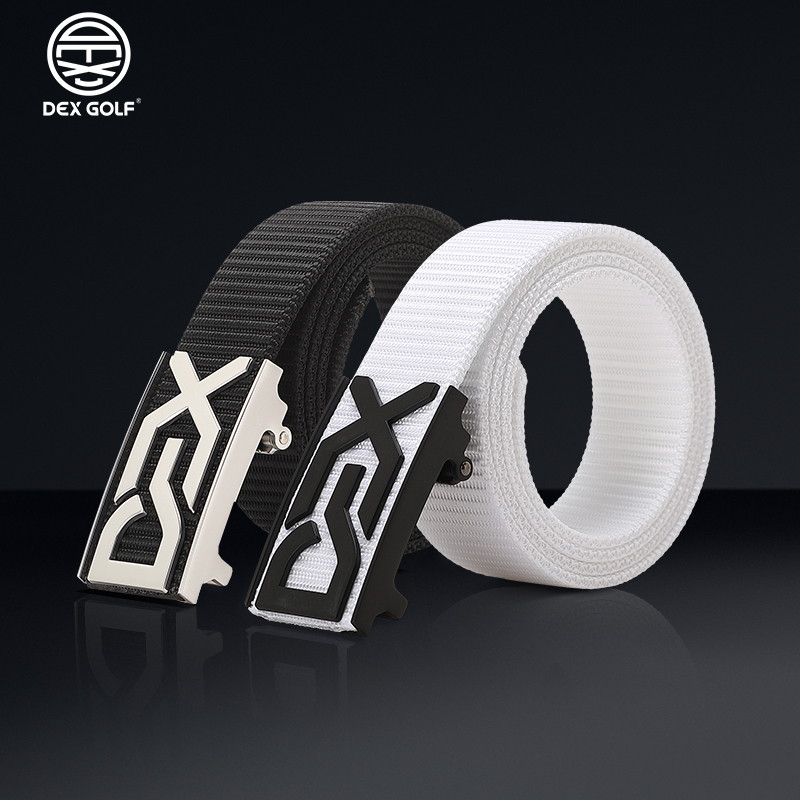 Dxgolf Punch-Free, Hole-Free Golf Men's and Women's Automatic Buckle Belt Sports Belt Fiber Elastic Waistband