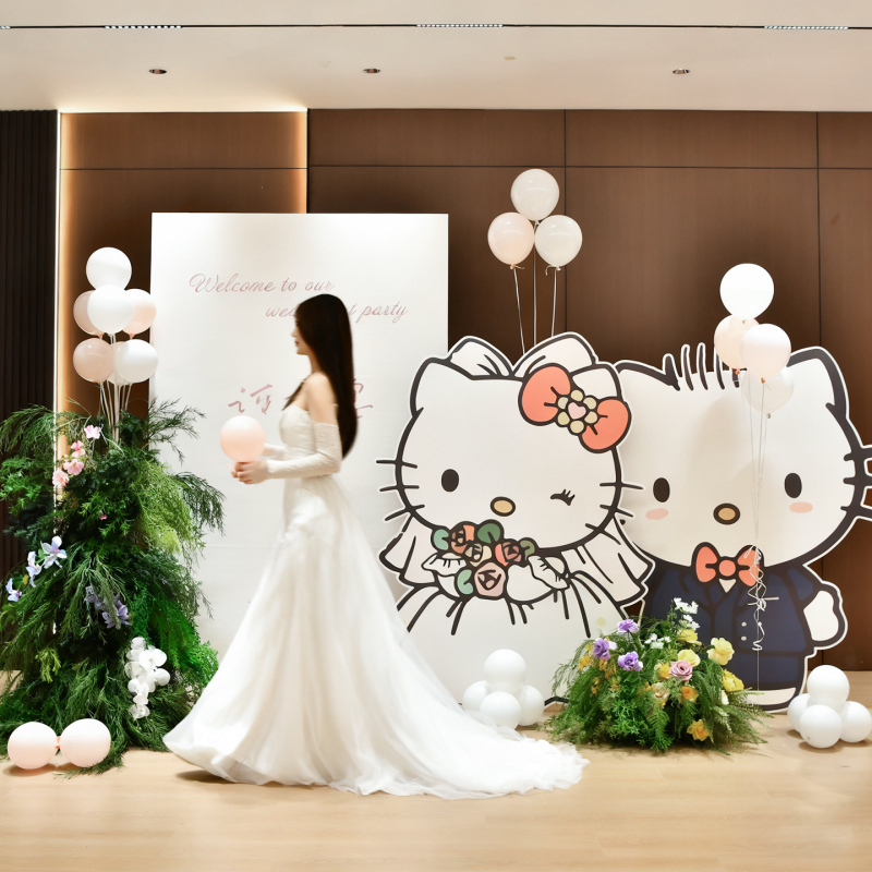 Hellokitty Engagement Party Full Set of Decorations, Full Set of Table Decorations, Balloons, High-End Ceremonial Background Board, Kt Board Hellokitty Engagement Party Full Set of Decorations, Full Set of Table Decorations, Balloons, High-End Ceremonial Background Board, Kt Board