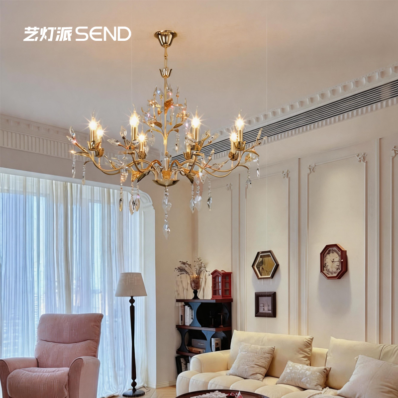 French-Style Crystal Chandelier, Light Luxury Main Light for Living Room, Bedroom, and Dining Room, 2026 New Model, with a Lush and High-End Feel French-Style Crystal Chandelier, Light Luxury Main Light for Living Room, Bedroom, and Dining Room, 2026 New Model, with a Lush and High-End Feel
