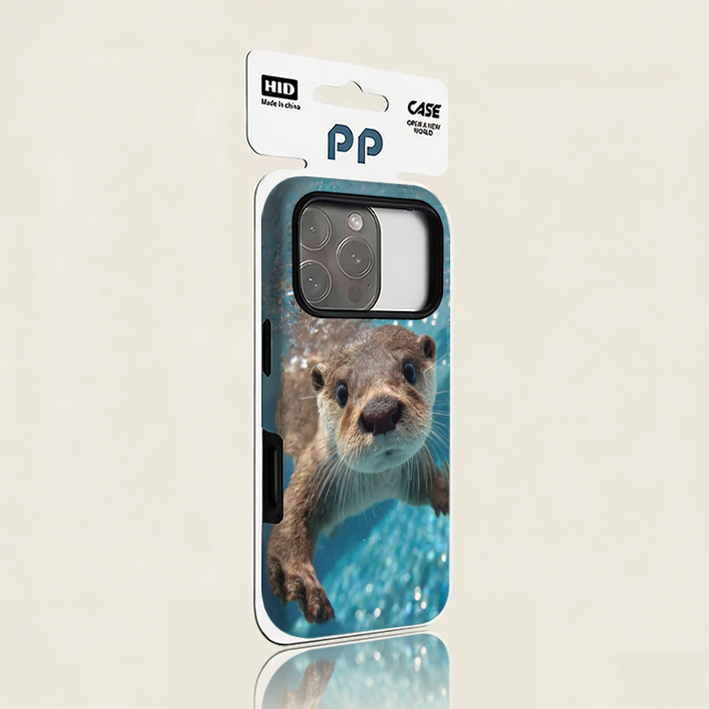 Blue Otter Suitable for Apple 17 Pro Max Phone Case iPhone 16 Pro Film Air Two-In-One Ip15 Double-Layer 14 High-End Feel 13 Trendy 12 New Model Unisex 11 Xr Hard Case 7 8 Plus