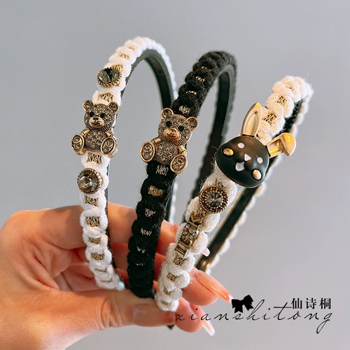 Детский мультяшный ободок, аксессуар для волос, кролик, детские нескользящие шпильки для волос