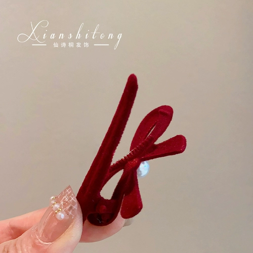 Детская заколка для волос, красный милый детский аксессуар для волос с бантиком