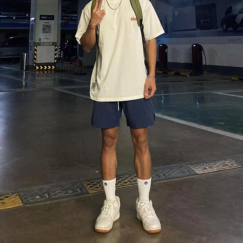 American-Style Men's Summer Casual Shorts, Knee-Length Woven Quick-Dry Breathable Running Sports Shorts, Training Basketball Shorts American-Style Men's Summer Casual Shorts, Knee-Length Woven Quick-Dry Breathable Running Sports Shorts, Training Basketball Shorts
