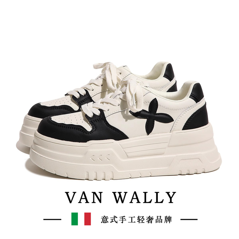 Vanwally Height-Increasing Platform Thick-Soled White Sneakers for Women, 2025 New Lightweight Versatile Casual Sneakers