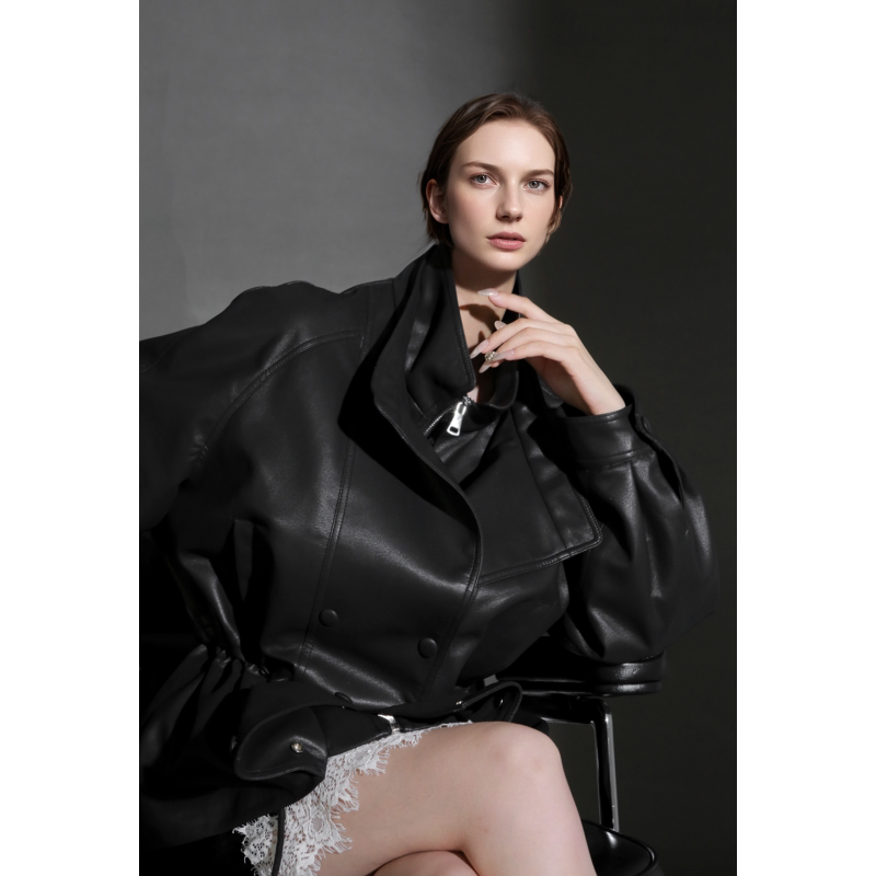 Simple and Innovative Double-Layer Collar Design, Cool and Stylish~ Sheepskin Jacket with a Niche and High-End Feel, Leather Jacket for Spring 2025 Simple and Innovative Double-Layer Collar Design, Cool and Stylish~ Sheepskin Jacket with a Niche and High-End Feel, Leather Jacket for Spring 2025