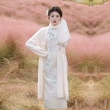 汀玥苓 Флисовое ципао, легкая весенняя куртка, китайский стиль