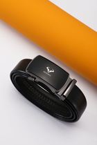 Mens pure cow leather strap Mens leather strap Korean version Bull Leather Middle-aged Fashion Belt Automatic Button Business Pants Strap