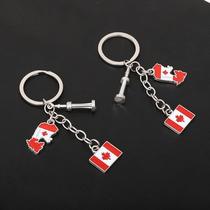Canadian keychain metal pendant travel souvenir scenic spot gift hot selling alloy oil dripping key ring