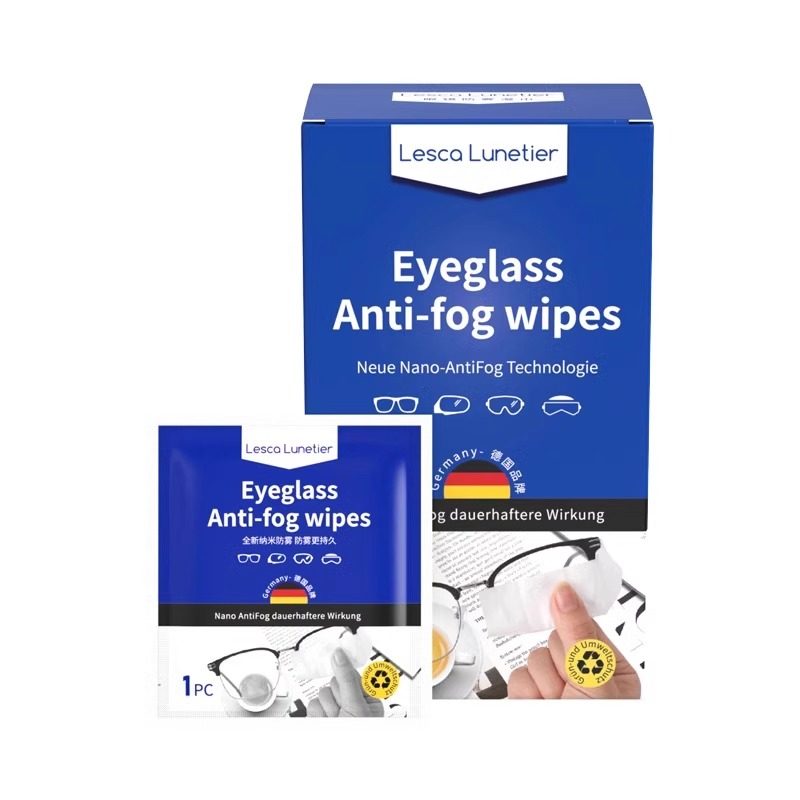 German Glasses Cleaning Wipes, Anti-Fog Glasses Cloth for Winter, Disposable Wipes for Lenses and Screens