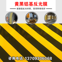 3M yellow and black twill aluminum back base reflective film tunnel entrance facade marking safety island maintenance toll station pier warning
