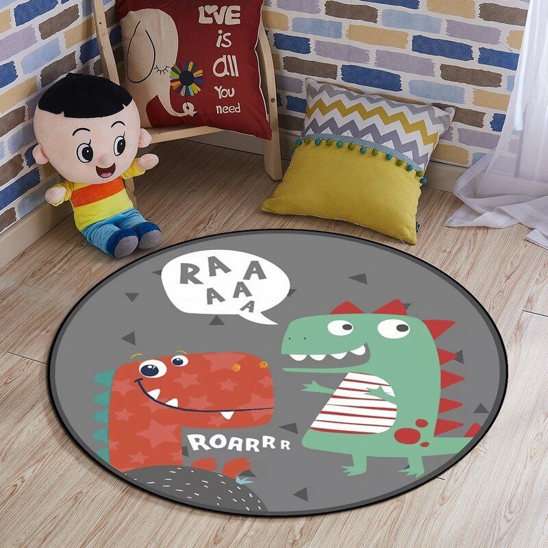 Cartoon Mat Chair HouseBedroom Children's Room Bed by Desk Hanging Tent Wash Round Carpet