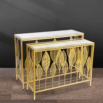 Nordic Iron Table Set Living Room Next to a few seat-off table gold tea table constole table