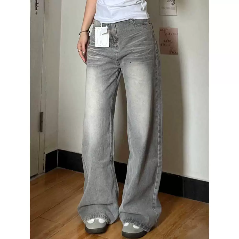 Retro jeans, trousers, plus size, American style, loose fit, high waist