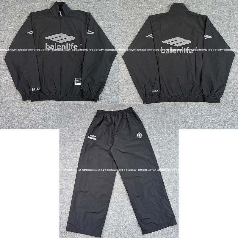 26Ss Football Series 3B Patch Embroidered Jacket Nylon Windbreaker Zipper Jacket/Pants Set