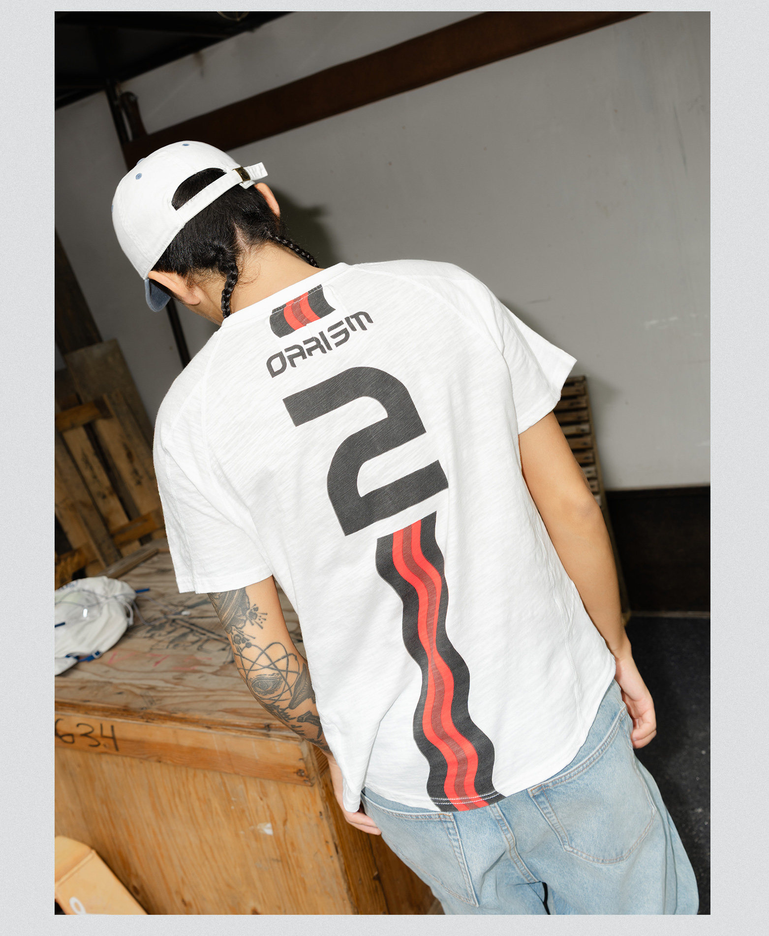 oarism Milan Jersey Print Drop-Shoulder Tee