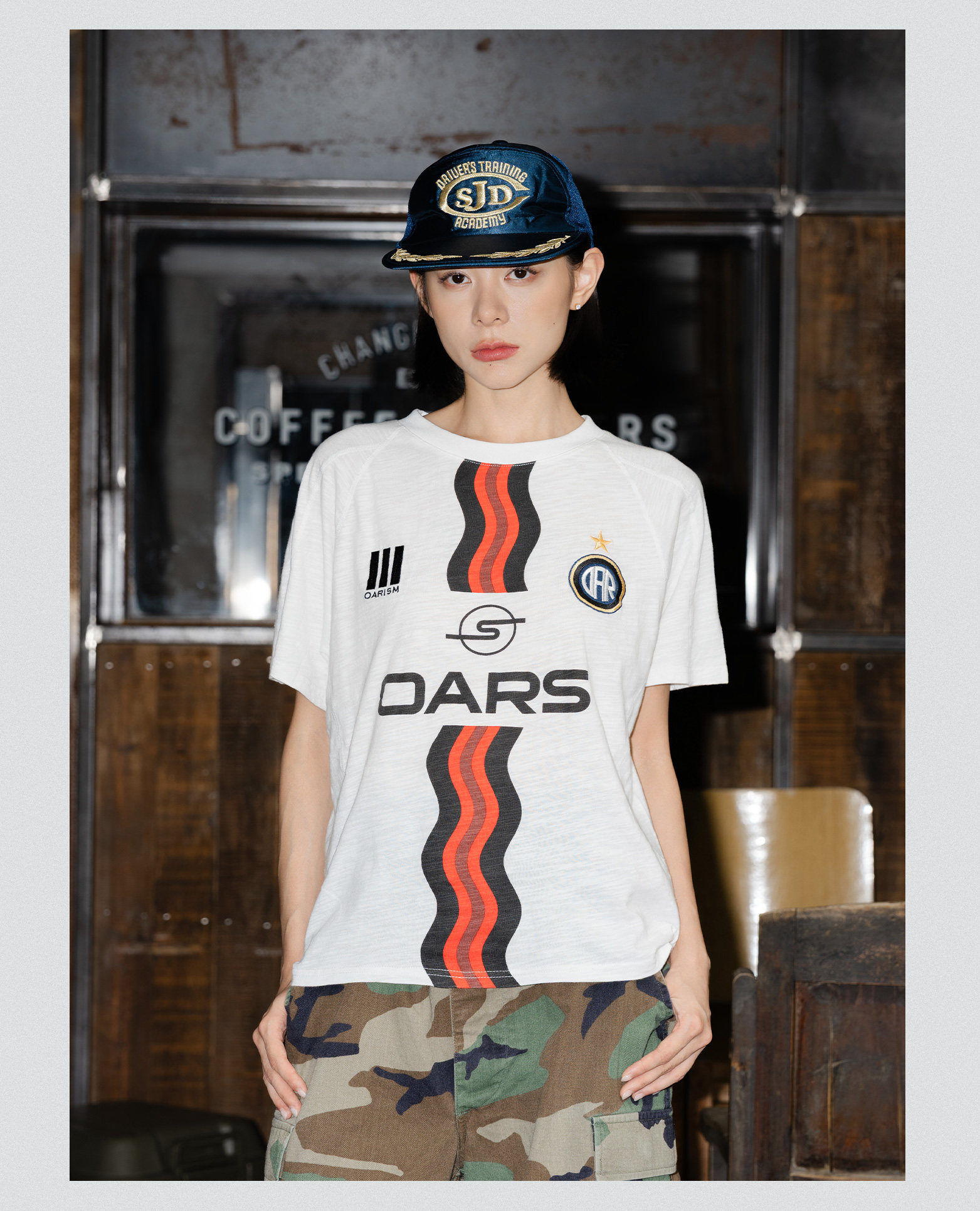 oarism Milan Jersey Print Drop-Shoulder Tee