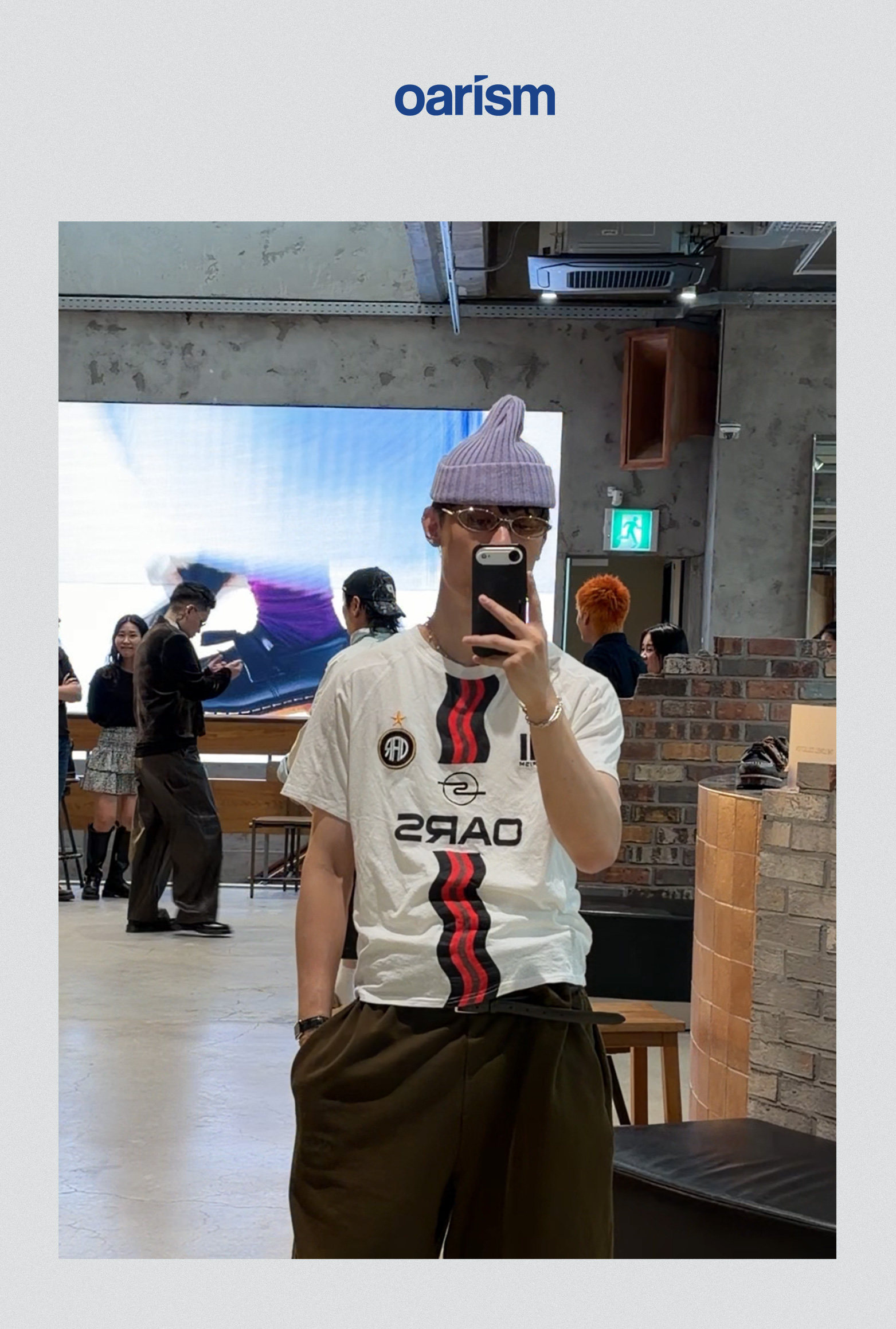 oarism Milan Jersey Print Drop-Shoulder Tee
