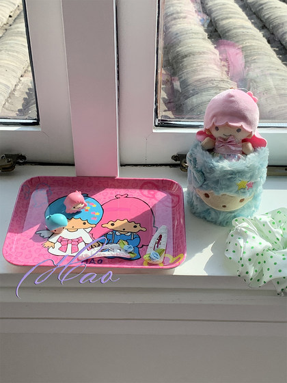 好好好！双子星豹纹可爱元素密胺早餐盘托盘水果盘甜品盘拍摄道具