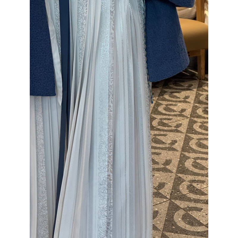 Flowing Brocade Snow Hanfu Skirt, Daily Silver-Embossed Pleated Skirt, 2025 New Style, Daily Commuting Y127 Flowing Brocade Snow Hanfu Skirt, Daily Silver-Embossed Pleated Skirt, 2025 New Style, Daily Commuting Y127
