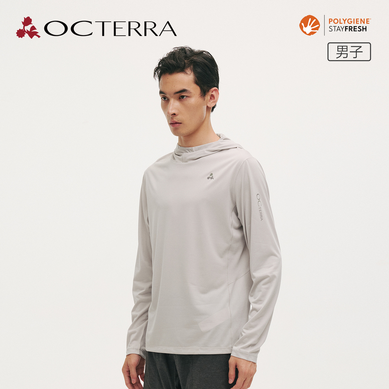 Octerra Sufeng Men's Spring/Summer Polygiene Antibacterial Hooded Long Sleeve T-Shirt Octerra Sufeng Men's Spring/Summer Polygiene Antibacterial Hooded Long Sleeve T-Shirt