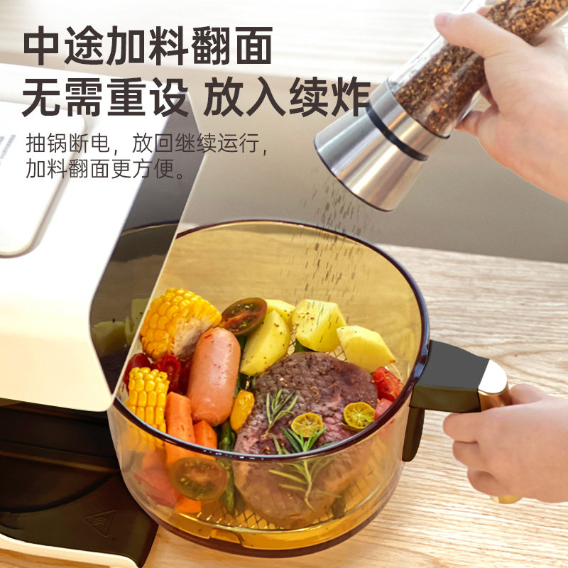 Mokusan Small Air Fryer Household Visual Glass Electric Cooker Voice-Controlled Intelligent Multi-Function Oven French Fries Machine